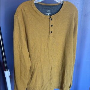 George Men's Mustard Long Sleeve Henley